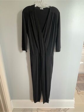 Black Wrap Front Jumpsuit